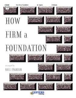 How Firm a Foundation